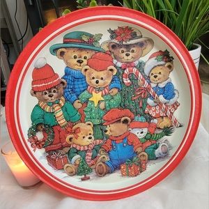Vintage Creative Concepts Tin Christmas Platter-bears